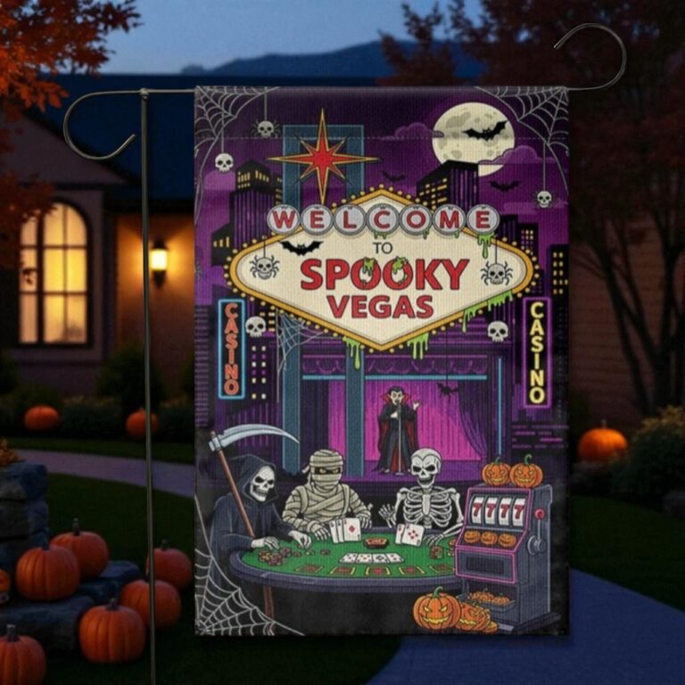 Halloween Garden Flag, Casino Horror Yard Decor
