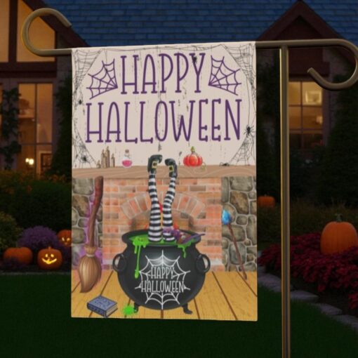 Halloween Garden Flag, Funny Witch Yard Decor