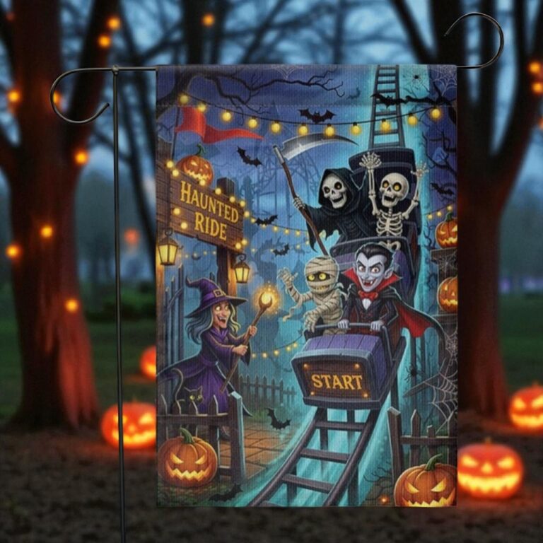 Halloween Garden Flag, Spooky Outdoor Yard Decoration