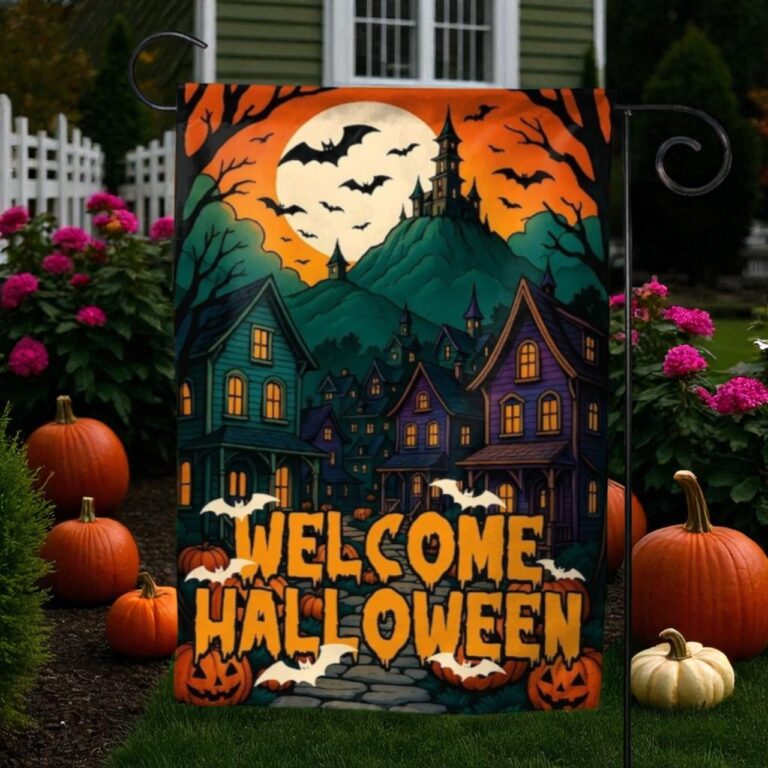 Halloween Garden Flag, Witch Fall Yard Decor