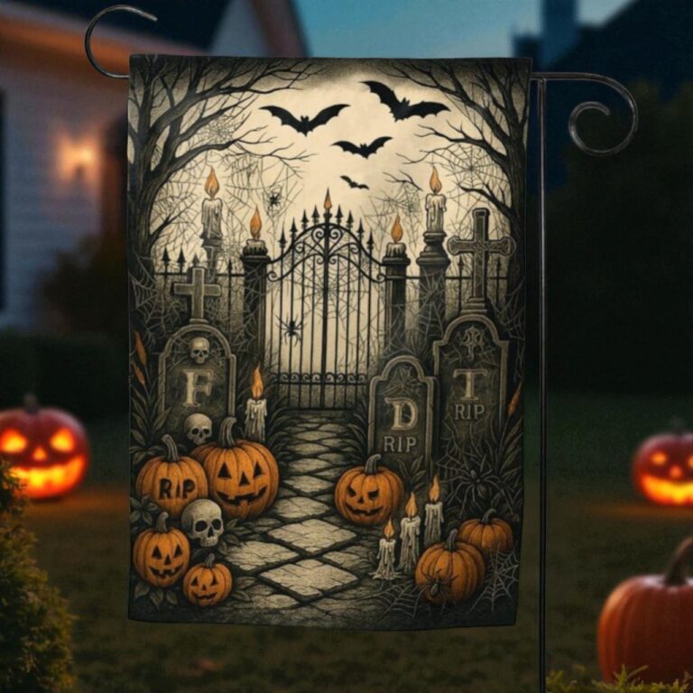 Halloween Garden Flag, Witch Porch Yard Flag