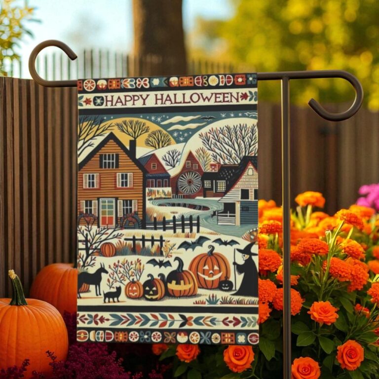 Happy Halloween Banner Flag, Fall Garden Decoration