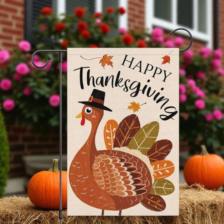 Happy Thanksgiving Garden Flag for Farmhouse Outdoor Decor