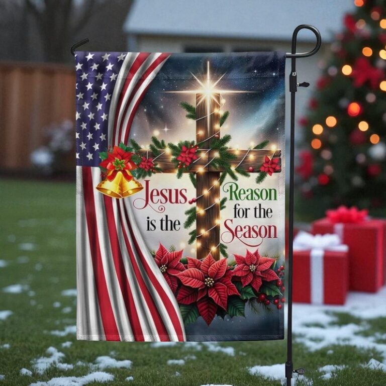 Jesus Is The Reason Flag, Christian Christmas Decor