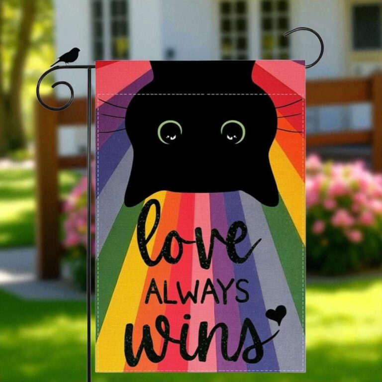 Love Always Wins Garden Flag - Rainbow Pride Yard Decor