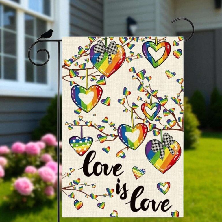 Love Is Love Garden Flag - Rainbow Pride Yard Decoration