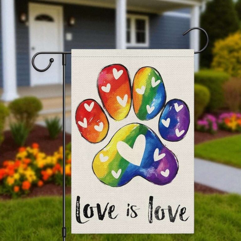Love is Love Pride Garden Flag | LGBT Rainbow Outdoor Decor