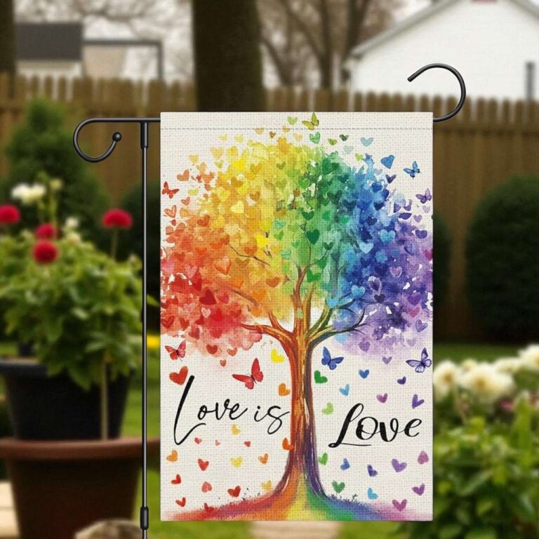 Love is Love Pride Garden Flag | LGBT Rainbow Yard Decor