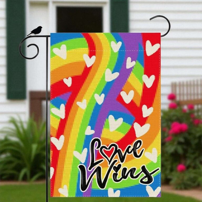 Love Wins Garden Flag - Rainbow Pride Yard Decoration