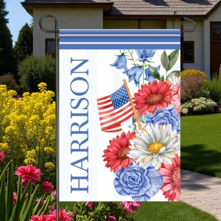 Patriotic Garden Flag, Personalized Fourth of July Decor