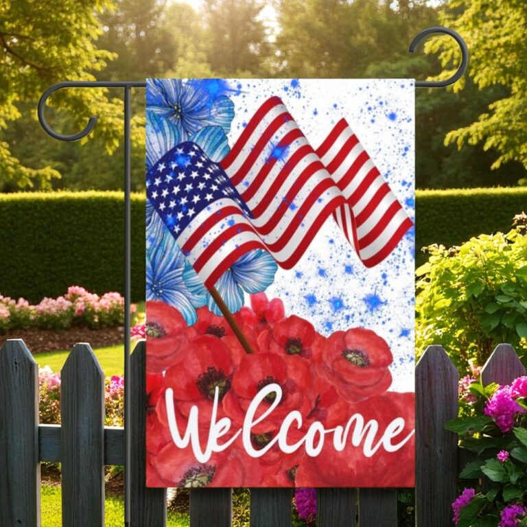 Patriotic Garden Sign, Rustic Americana Yard Decor