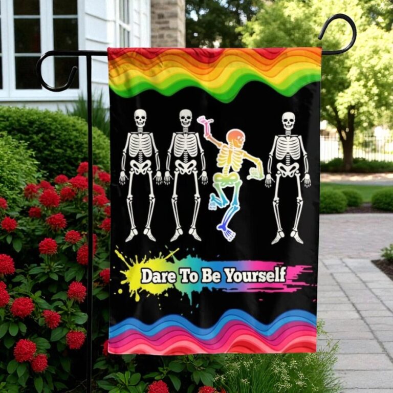 Pride Garden Flag, Rainbow Floral Yard Decor