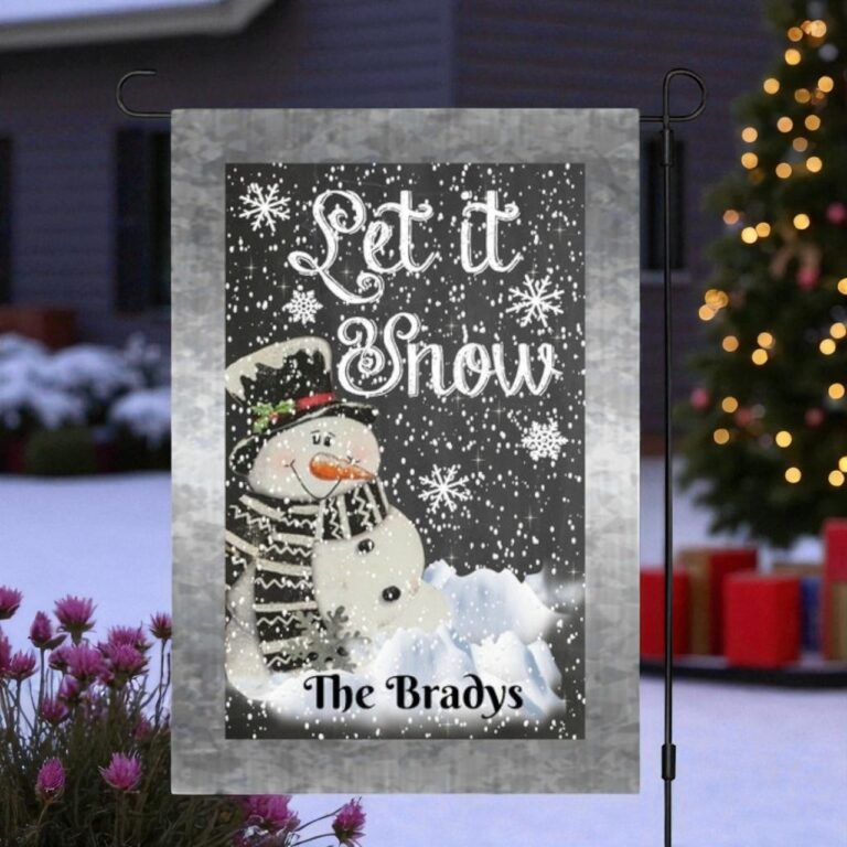 Snowman Garden Flag, Personalized Christmas Decor
