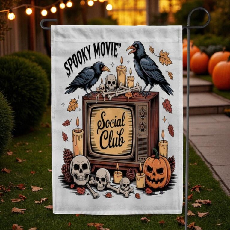 Spooky Movie Flag, Halloween Garden Decor