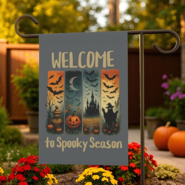 Spooky Season Garden Flag, Halloween Porch Decor