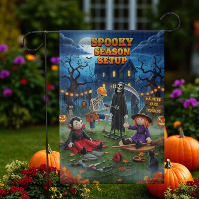 Spooky Season Garden Flag, Halloween Yard Decor