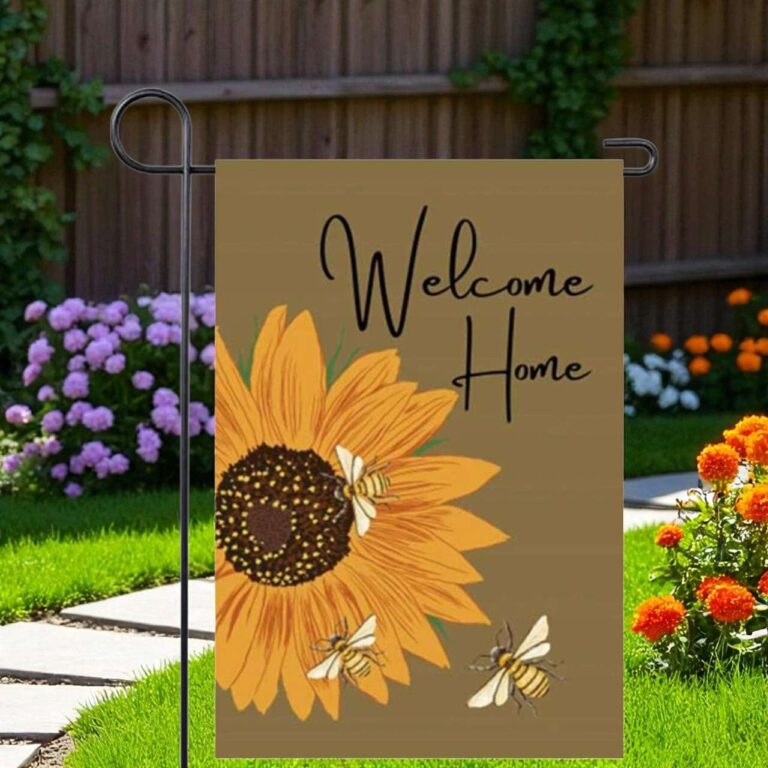 Welcome Garden Flag Sunflower Bee Yard Decor for Spring